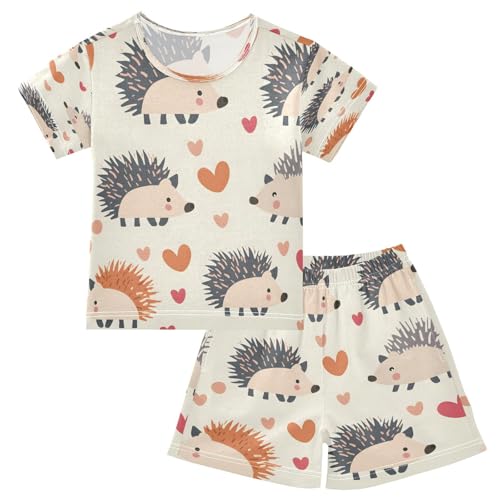 senya Short Sleeve Pajamas Sets Summer Cotton Sleepwear Hedgehog Love Heart