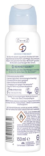 CD Deo Spray Große Freiheit/Zuverlässiges Deospray ohne Aluminium für 24 Std Schutz - Frischegefühl mit aquatischem Duft, 150 ml