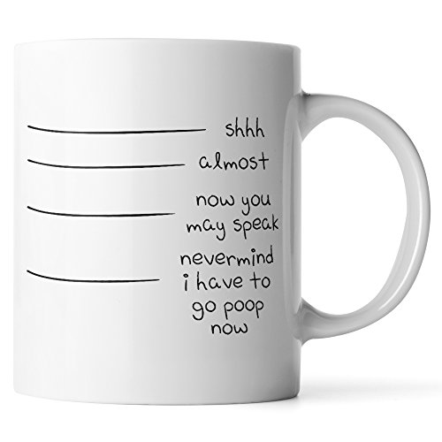 Nevermind I Have to Go Poop Now Mug - Coffee Makes Me Poop - Poop Juice - 11 Ounce Funny Coffee Mug or Tea Cup by Monkey Duo