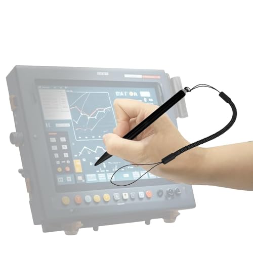 Uadme Stylet Écran Tactile Résistif, Stylets Anti-Rayures avec Corde à Ressort, pour PDA POS Appareils à Écran Tactile Résistif, Noir