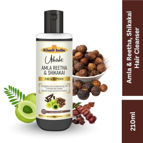 Image of Khadi Natural Amla, Reetha, Shikakai Hair Shampoo for Hair Fall Control, Dandruff Care & Hair Growth - Ayurvedic Herbal Hair Cleanser for Hair Growth & Strong Roots - Gentle Daily Use | 210ml
