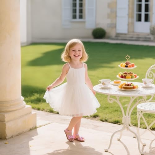Image of Kolan Toddler Girl Sandals Open Toe Flat Princess Dress Shoes Little Kids