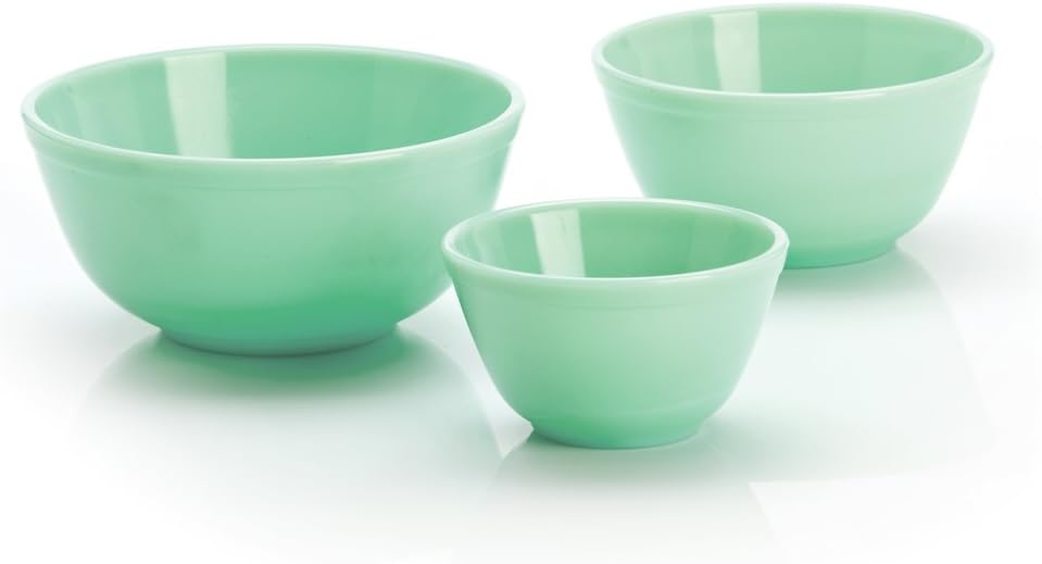 SHAKLAK Mosser Glass Jadeite Glass Mixing Bowls (One Pack)