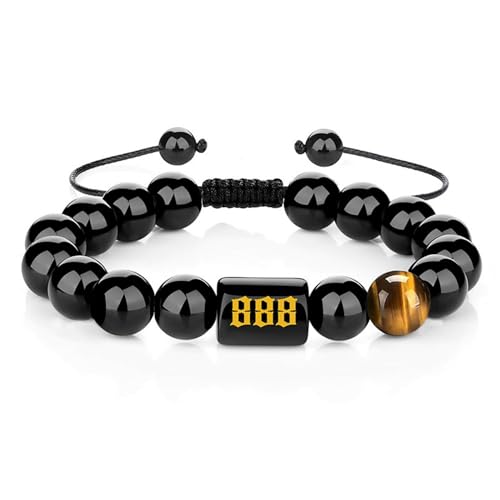 Angel Number Bracelet for Women – Black Onyx & Tiger