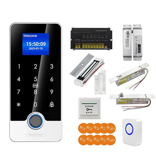 Kit de cerradura eléctrica para puerta Kit de de Control de acceso RFID con huella dactilar, cerradura de puerta inteligente, abridor electrónico con Bluetooth, conjunto Digital biométrico for el hoga