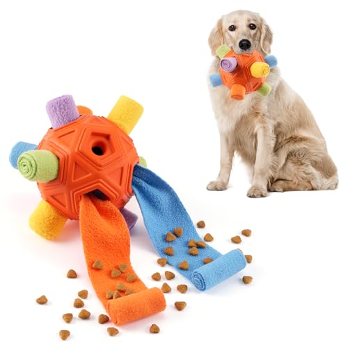 Tesytto Chewers Juguete masticable para perros, pelota de olfateo interactiva duradera para perros para buscar comida, alfombrilla olfativa, entrenamiento de comida lenta para aliviar y estimular el