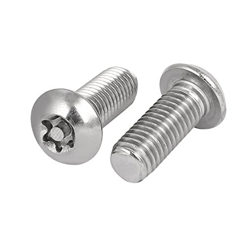 Aexit M10×25~[g304XeX|{^wbhgNXZLeB}VlW2{(M10x25mm 304 acier inoxydable Bouton Torx vis metaux tete securite 2Pcs