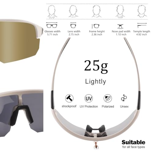 Image of BangLong Polarized Sports Sunglasses for Men Women UV400 Protection | TAC HD Lens, RX Insert Included, Lightweight Wrap-Around Design for Running Cycling Baseball Hiking