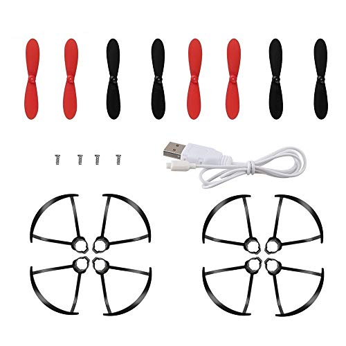 CHENJUAN for Holy Stone HS190 RC Drone Quadcopter Spare Parts (2 Spare Blades Sets+ 2 Propeller Guard Sets+ 1 Charging Cable) Spare Propeller