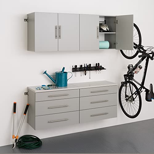 Image of Prepac HangUps 60'' 4-Piece Garage Storage Cabinets, Wood Hanging Kitchen Pantry Cabinet, Wall Mounted Laundry Room Cupboard for Garage, Kitchen and Laundry Organization, Set F, Light Gray