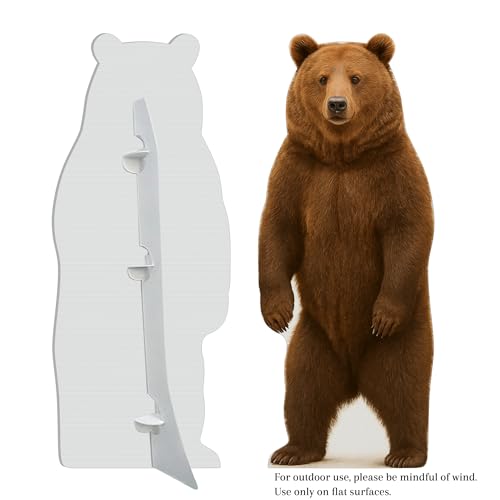 Image of Brown Bear Standup - 2FT Life Size Cardboard Cutout - A Fun Animal Standup for Photo Booths, Birthday Parties, and Events