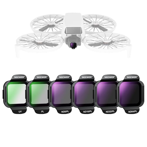 NEEWER Kit de Filtre ND/CPL Compatible avec DJI Flip Drone (Lot de 6), ND8/PL ND16/PL ND32/PL ND64/PL PL UV Snap on Filtre d'Objectif Kit HD en Verre Optique à Densité Neutre Polarisante, FL-N35