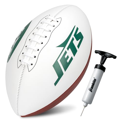 Image of Franklin Sports NFL Autograph Football - Official Size White Panel Souvenir Football for Autographs + Signatures - NFL Team Fan Shop Memorabilia