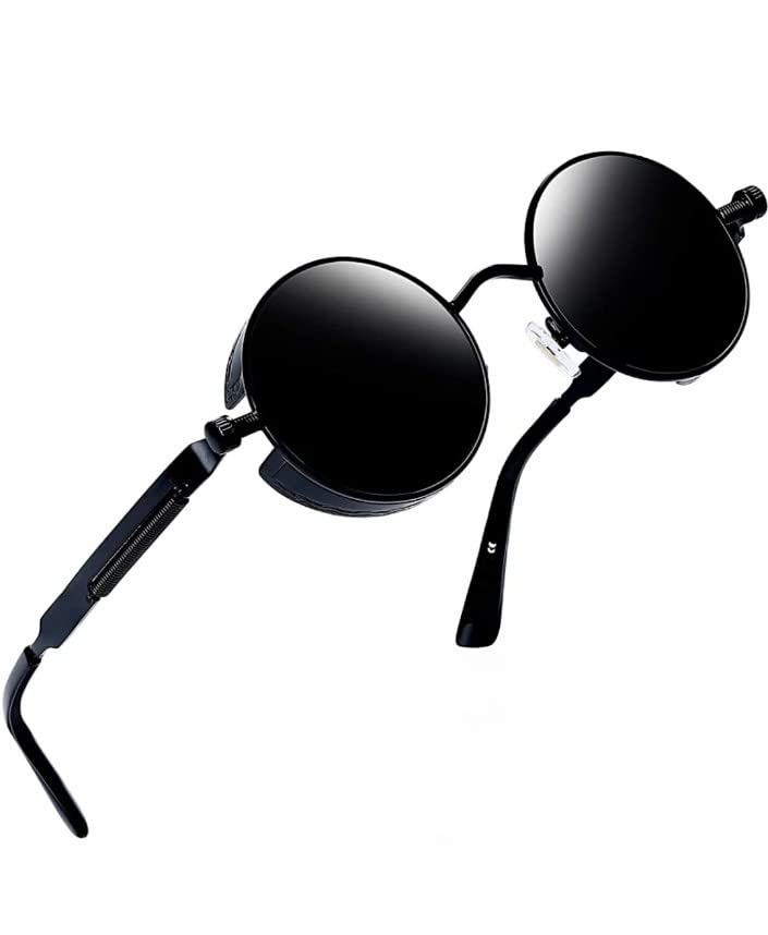 eymen i I REBEL Round Black Sunglasses by Rebel Collection | Allu Arjun Style sunglasses | UV protected, Anti Glare & UV 400 filtering Glasses-picture-56