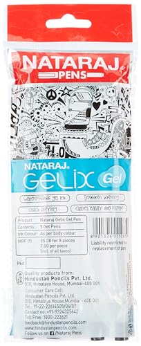 Image of Nataraj All Rounder Ball Pen, Comfortable Grip, Non-Fading Ink, Smudge Resistant, 1.0mm Fine Point Needle Tip for Super Smooth Writing Quick-Drying, Pack of 5 (Black Pen)
