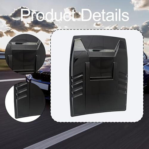 Image of Automaze Universal Car Hood Scoop Vent - Air Intake Grille Bonnet Trim Cover, Turbo Hood Vent Decoration Accessory (Glossy Black)