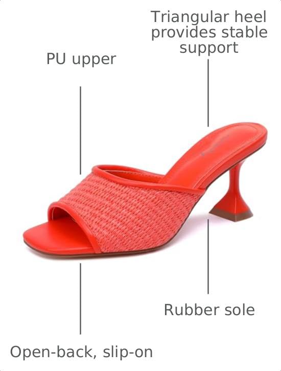 Image of vivianly Womens Square Open Heels Sandals Slip on Heeled Slides Mules for Party Daily Wear