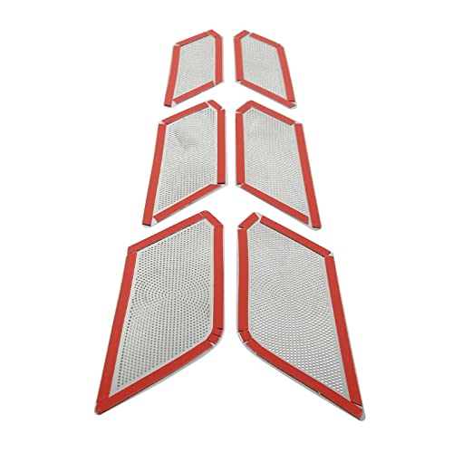 Image of TOYCIDFG Car Craft PerCompatible withated Rear Hood Vent Grille Inserts, Polished Stainless Steel Compatible with C8 Corvette Stingray 2020-2024 (Manual Convertible Version)