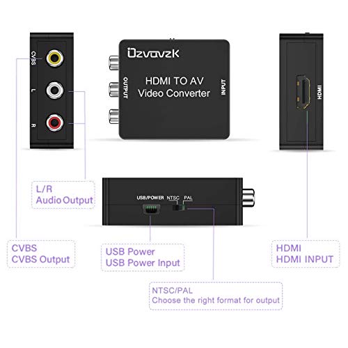 image for HDMI to AV Adapter,Ozvavzk HDMI to CVBS 3RCA Composite 1080P Video Aud