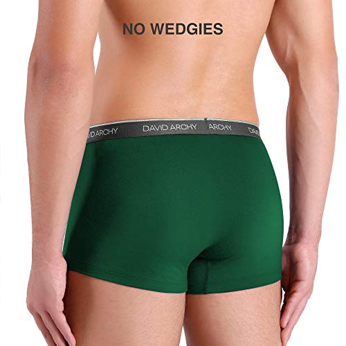 Image of DAVID ARCHY Men's Underwear Ultra Soft Comfy Breathable Bamboo Rayon Trunks in 4 or 7 Pack