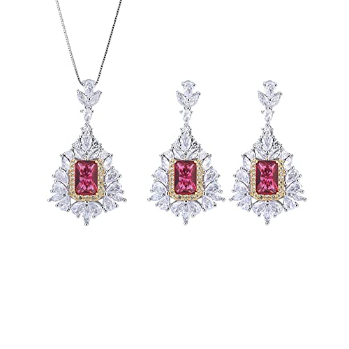 Rubis parure collier boucles d'oreilles idée cadeau d'anniversaire femme