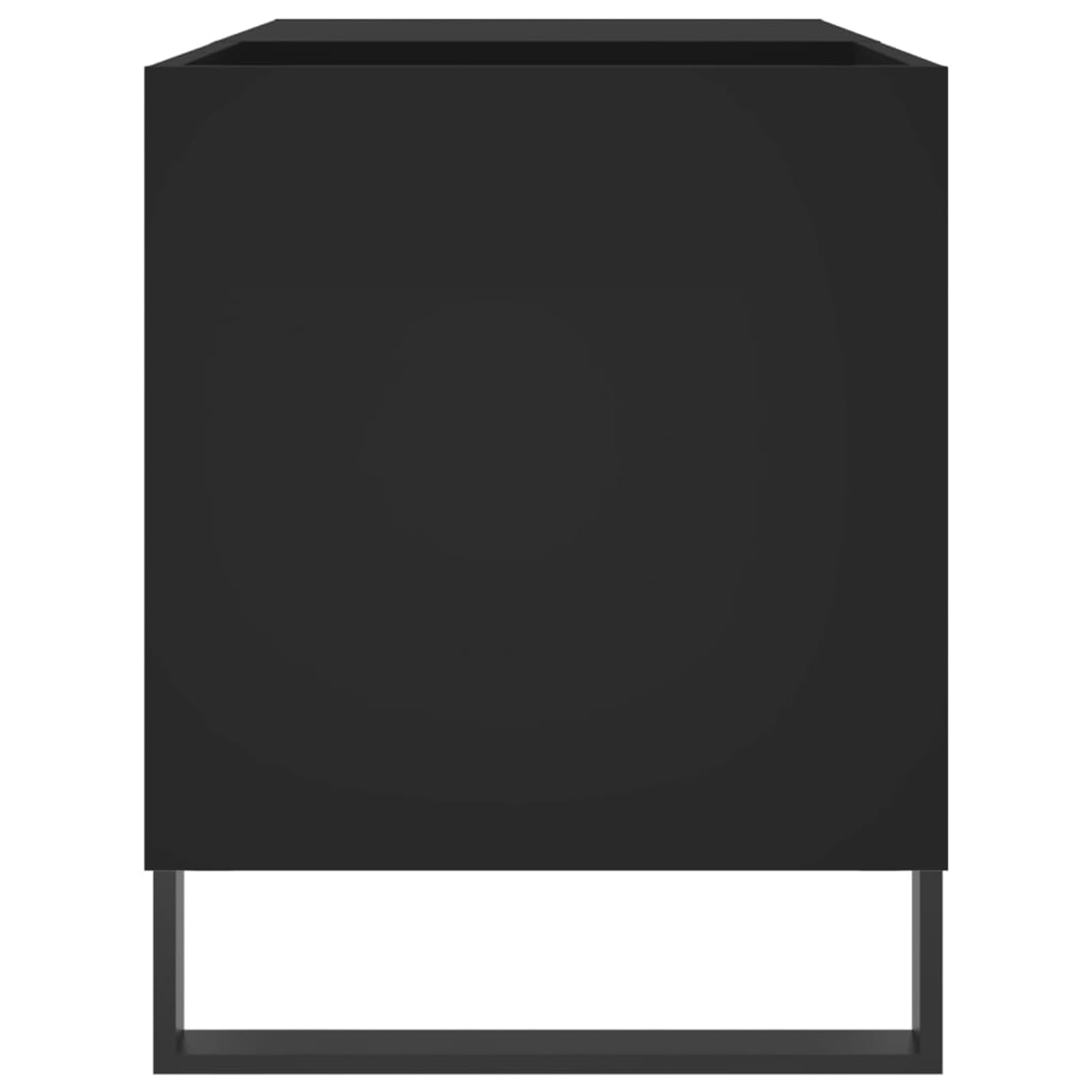 Szafka panelowa 85 x 38 x 48 cm, czarna, z materiału drewnopochodnego i żelaza, stabilna z górną płytą do odtwarzaczy winylowych