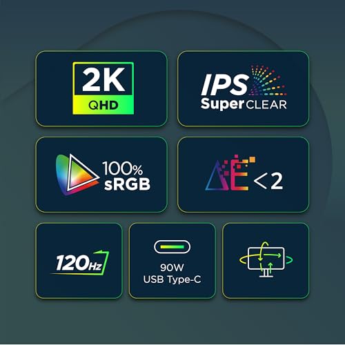 Image of ViewSonic VP2756A-2K 27 Inch 1440p ColorPro Monitor, IPS Display with 100% sRGB and Pantone Validated for Professional Photo Editing, Advanced Ergonomics, 90W USB-C, HDMI, and DisplayPort Inputs