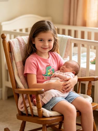 Image of Funnycokid Big Sister Shirts for Girls Pregnancy Announcement Toddler Promoted to T-Shirt 1-7 Years