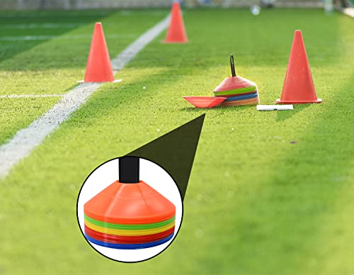 2550100pcs disc cones agility soccer cones with carry bag and holder soccer cones for sports training football soccer basketball coaching practice equipment 5 color