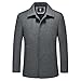 KUDORO Herren Wintermantel Wolle Kurzmantel Herren Wollmantel Winterjacke Slim Fit Freizeit Peacoat Herren(Grau,S)