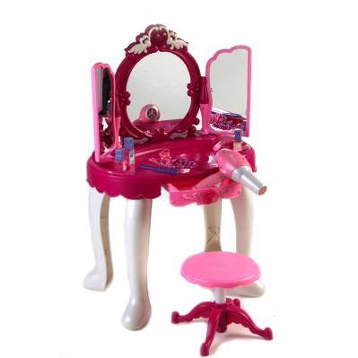 Specchiera Giocattolo per Bambine specchi Acconciature con Accessori luci e Suoni Altezza 70 cm. con Sgabello