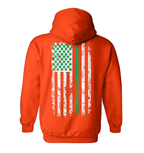 Green Line Shamrock USA Flag - St Patricks Unisex Hoodie Sweatshirt