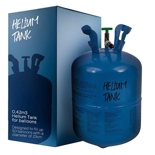 Butteff Bombona de Helio para Globos 0.42m³ - 1 Pieza - Unisex - Niños y Adultos - Fiestas Generales - Departamento de Niños - Tanque de Helio - Caucho - 23 cm - Redondo