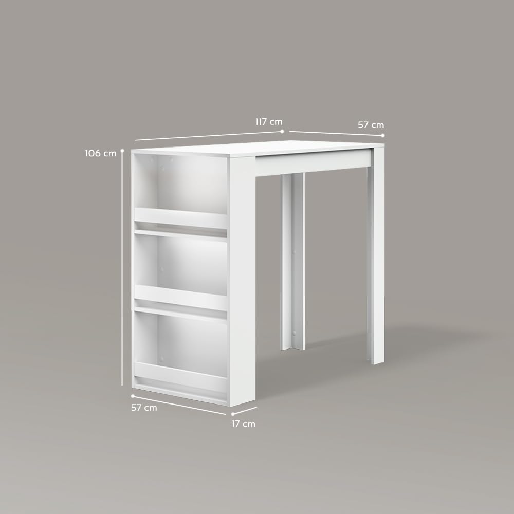 Livinity Tavolo da bar Regusa, Bianco, 57 x 117 cm