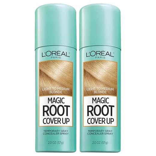 L'Oreal Paris Hair Color Magic Root Cover Up Temporary Colored Concealer Spray for Gray Roots, Lightweight formula, Ammonia and Peroxide Free, Light to Medium Blonde, 2 count