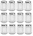 Nakpunar 12 pcs 9 oz Hexagon Glass Jars with Silver Lids - 270 ml