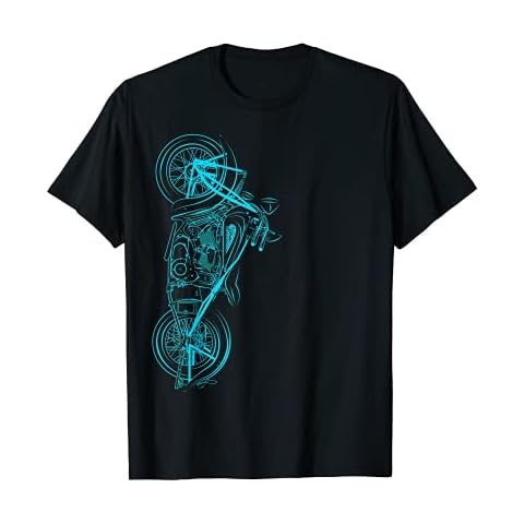 Vintage Bike Retro Chopper Aqua Motorcycle Biker Line Art T-Shirt Cover