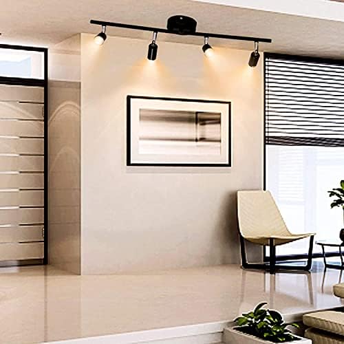 4 Way GU10 6W Ceiling Light Fitting, Spot Light Ceiling Spotlight Swiveling Lamp Light Bases Angle Adjustable for Kitchen Bedroom Living Room and Showroom (Bulbs Not Included)