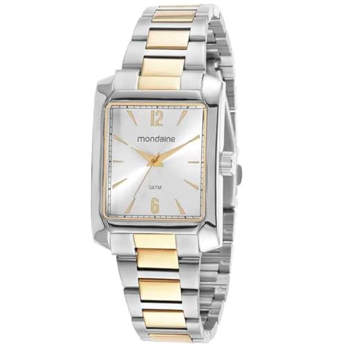 Relógio Mondaine Feminino Quadrado Bicolor 32417LPMVBE2