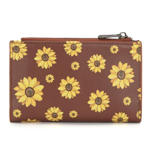 Wrangler Wallet for Women Bifold Card Holder with Zipper Pocket Ladies Clutch Purse with ID Window WG204-W0021BR - image 5
