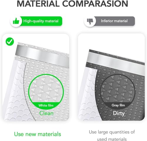 Image of Fuxury White Bubble Mailers 6x10 Inch Padded Envelopes 500 Pack Bulk | Usable Size 6x9 Self Seal Padded Mailers Waterproof Cushioned Shipping Bags for Jewelry, Makeup, Cards & Small Business #0