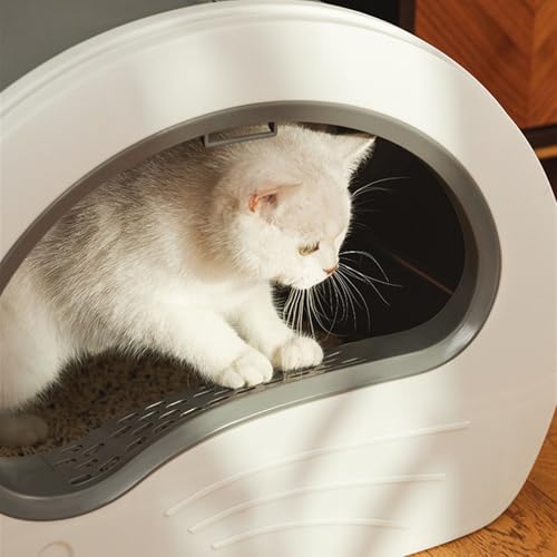 Caja sanitaria para gato extra grande con tapa cerrada y pala marrón miniatura 4