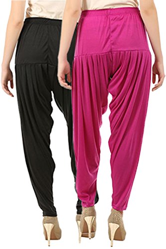 Image of Buy That Trendz Womens Patiala Pants Combo Pack of 2 Viscose Dhoti Patiyala Salwar Harem Bottoms Pants