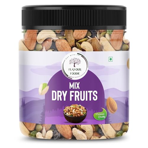 Image of Flavour Foodie Mix Dry Fruit 400gmx2 (Total 800gm) | Dried Almonds, Raisins, Cashewnuts, Berries, Seeds & Many More | High Energy Dry Nut Snacks For Gift | Jar Pack OF 1