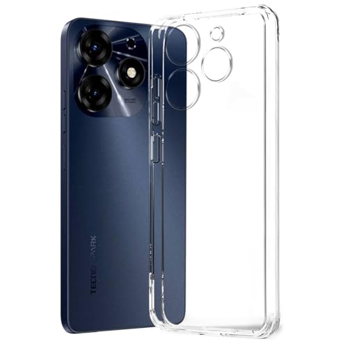 Image of Fashionury Crystal Clear Case for Tecno Spark 10 Pro | Yellowing Resistance | Transparent TPU Silicone | Raised Camera Lips | Slim Transparent Cover