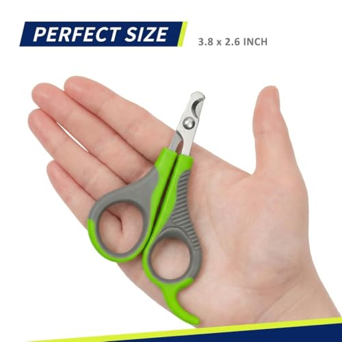 Image of WePet Pet Nail Clippers U07.2, Professional Claw Trimmer, Scissor for Cats, Puppies, Kittens, Hamsters, Rabbits and Small Animals, Sharp, Safe, Small, Green /Grey