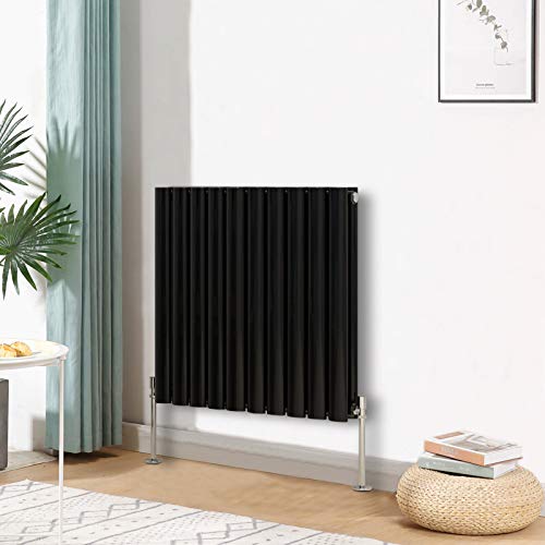 Blümme Double Oval Column Horizontal Designer Radiator 600x590mm Black