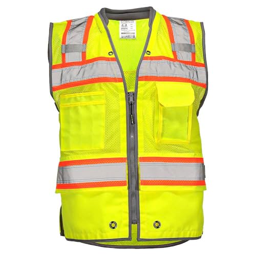 Image of DOME75 OMNI Series OV6123 Class 2 HiVis Contrast Heavy Duty Surveyors Vest with ProPocket