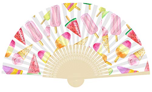 GLAM FAN Premium Face & Hand Paper Folding Fans Handheld for Women|Makeup Accessory