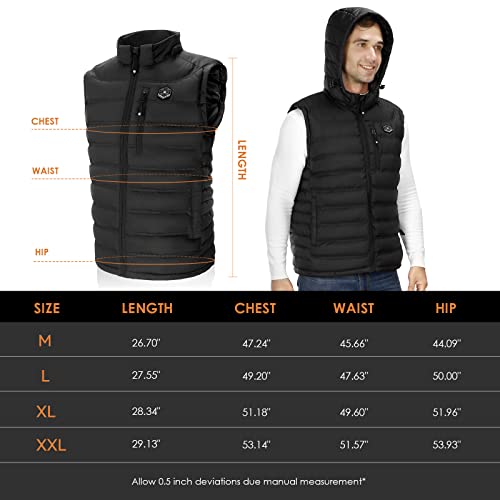 Image of Heated Vest for Men with Detachable Heated Hood, Electric Vest for Men with Battery Pack Included